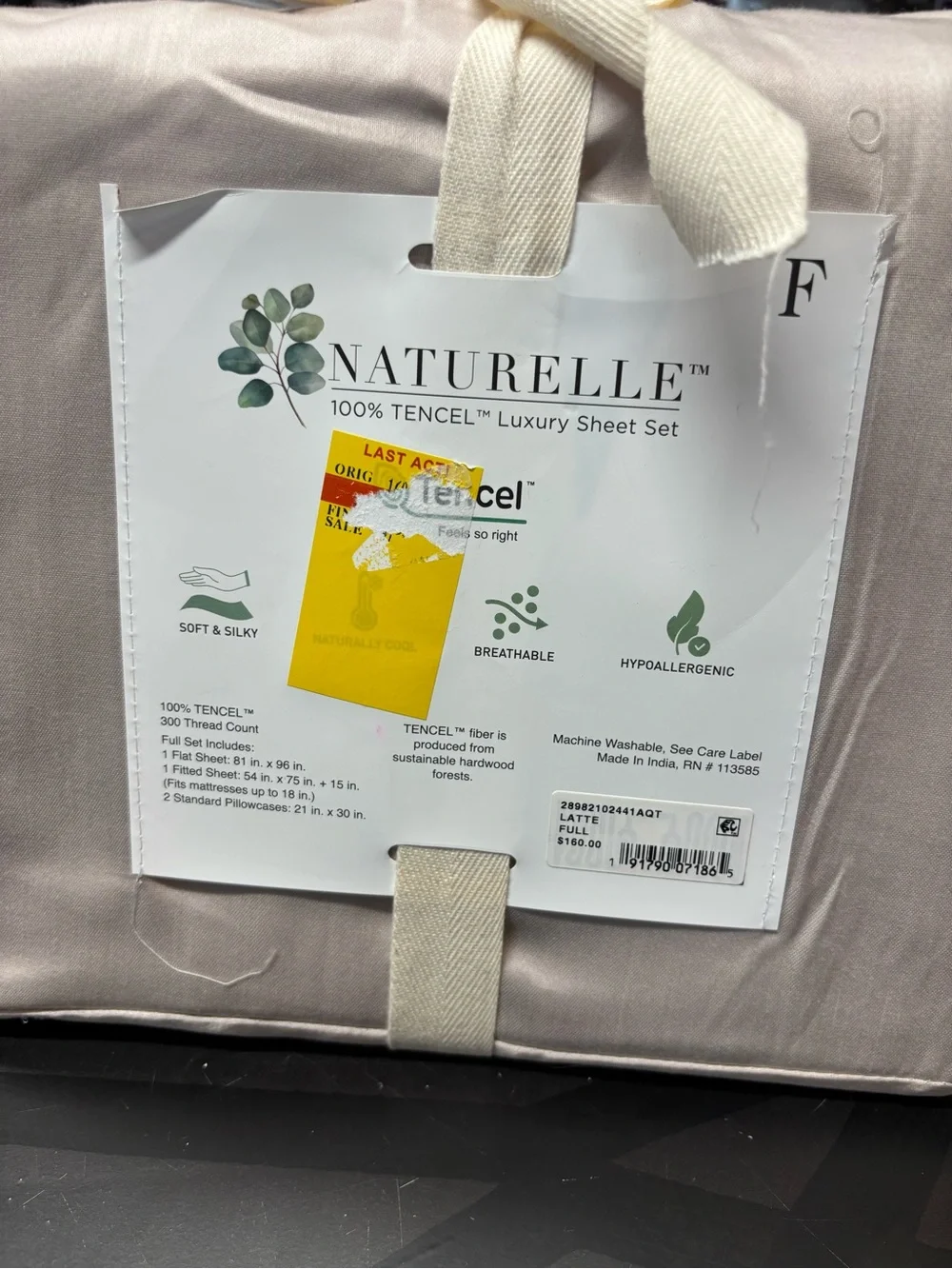 100% Tencel Lyocell Sateen Sheet Set — Latte